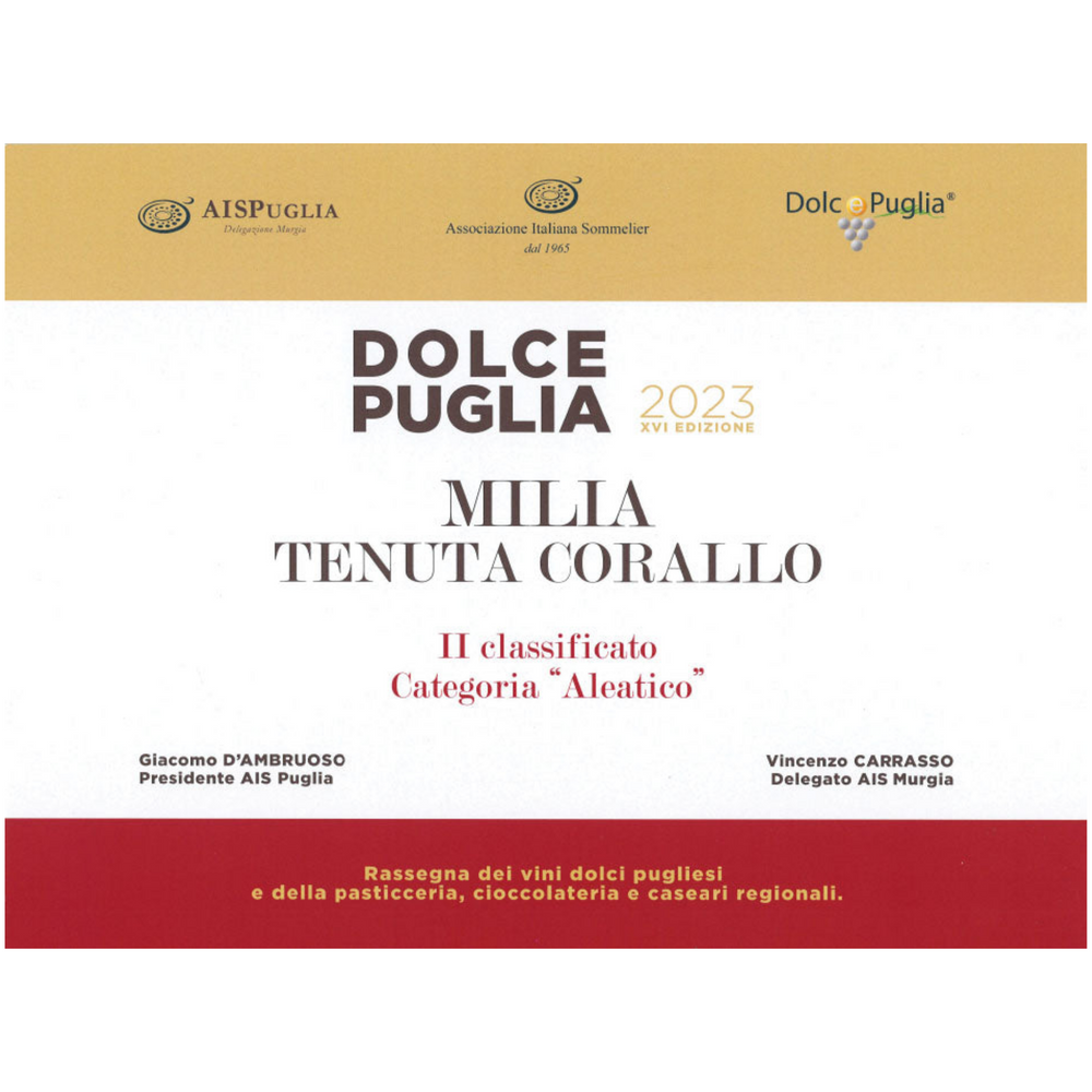 
                      
                        MILÌA Aleatico Red Passito IGT Salento 50cl
                      
                    