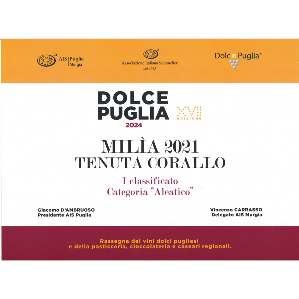 
                      
                        MILÌA Aleatico Red Passito IGT Salento 50cl
                      
                    